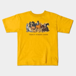 Fancy Forest Farm • Family Portrait • Black Text Shirt Kids T-Shirt